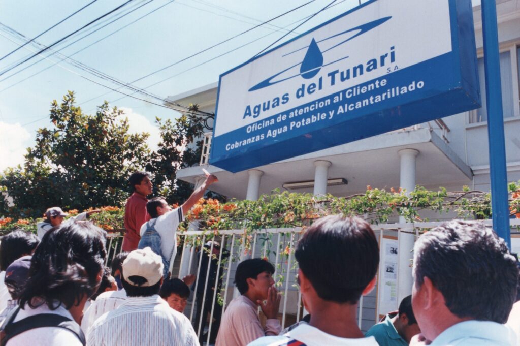 Aguas del Tunari subsidiary was seized by protestors during the Water War.